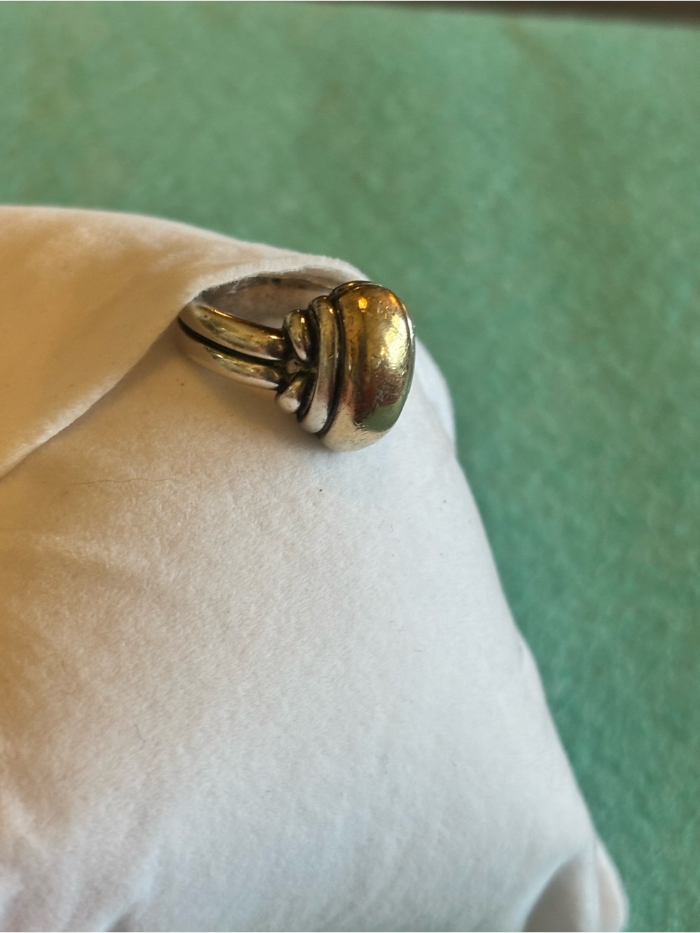 VINTAGE James Avery Retired 14K Gold Silver Double Band Dome Ring Sz 6